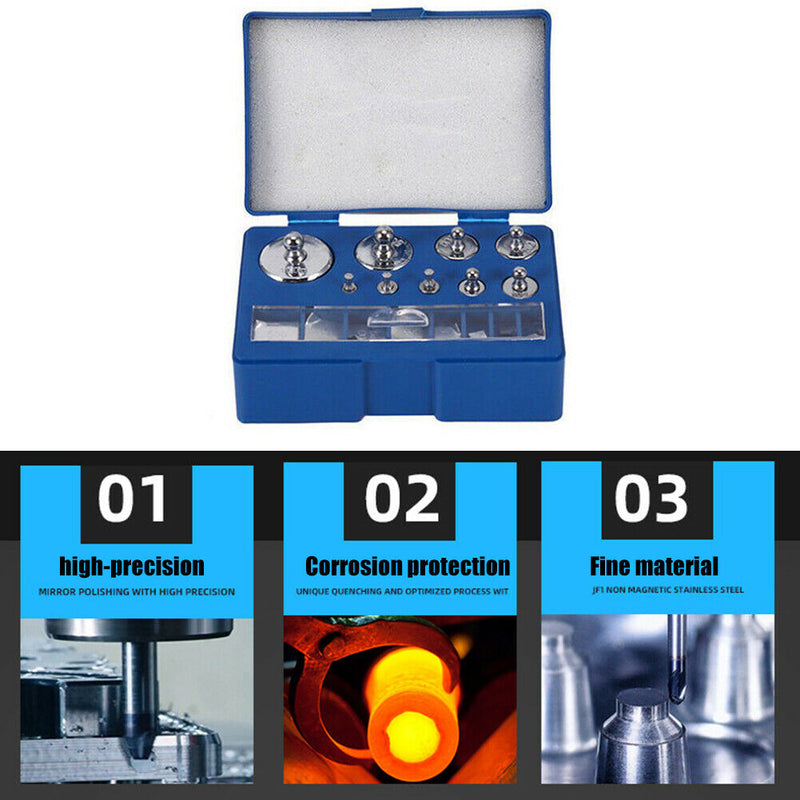 17pcs Chrome Plating Calibration Gram Scale Weights Set for Digital Scale
