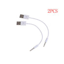 2Pcs Charger Adapter Data USB 3.5mm Sync Audio Cable for iPod Shuffle 3rd 4th BX