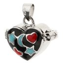 5Pcs Mini Heart Enamel Cremation Charms Pendant, Keepsake Urn Memorial Pendant