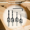 4pcs Countersink Drill Woodworking HSS Drill Bit Kit for Drilling Holes