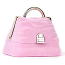Handbag-Shape Ring Gift Box Jewelry Storage Case Velvet Pink