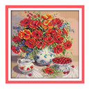 Flowers Cherry Dimensions Cross Stitch Kit for Adults Stamped 14CT Counted