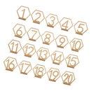 20 Sets Wooden Hexagon 1-20 Table Numbers for Wedding Party Decoration