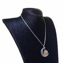 Women Cabochon Novelty Life Tree Half Moon Pendant Chain Necklace Jewelry - L1B7