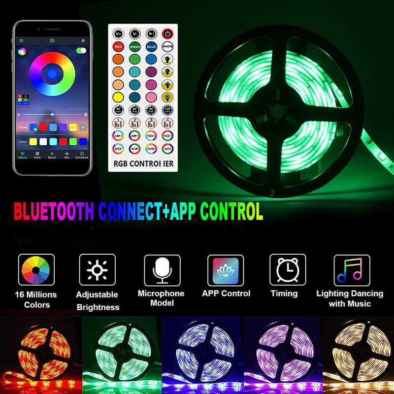 5m LED Waterproof RGB String Lamp Bluetooth Remote Control Ribbon Light