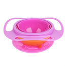 Novelty 360 Rotary Gyro Umbrella Spill-Proof Children Balance Bowl (Pink) A