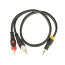 Dual Shielded 3.5mm Male to 2RCA Male Stereo Audio Adapter Cord 0.5m
