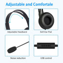 USB Over-ear Gaming Headphone with Microphone Computer Wired Headset Black A