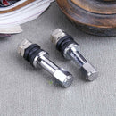 4Pcs Bolt-in Stainless Steel Car Tubeless Wheel Tire Valve Stems w/ Dust Caps