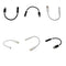 6pcs Type-C to 3.5mm Earphone Cord Adapter Cable Connector 12cm Black&White