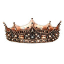 Retro Palace Baroque Queen Crown Glass Round Crown Hairband Full Circle Cro