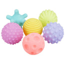 6x Soft Rubber Pet Squeaker Balls Chew Bite Teeth Cleaning Interactive Toys