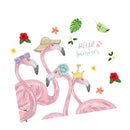 Pink Flamingo Wall Decals Vinyl Peel Stick Removable Wall Stickers DIY Decor