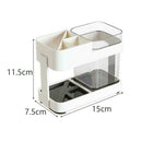 Toothbrush Dispenser Toothpaste Stand Holder Bathroom Storage Organizer White