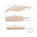 3 Knives Wood Carving Tools Set w/ Tool Pocket & Art Glove Woodcarving Kit
