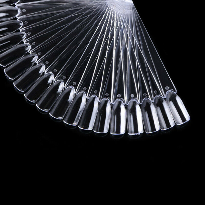 1Set False Nail Tips Nature Fan Finger Full Card Nail Art Display Practice  C3D9