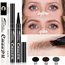 CmaaDU Eyebrow Pencil Waterproof 4 Fork Tip Fine Sketch Enhancer Eyebrow Ta