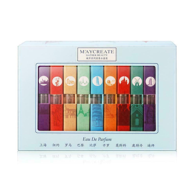 9Pcs Women Mini Perfume Gifts Set City Fragrances Kit Spray Water Aromatic J0Z9