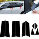10Pcs Black Car Door Window Pillar Posts Piano Trim Cover Kit Fit for Mazda
