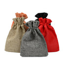 20pcs Small Cotton Linen Hessian Wedding Favor Bags Xmas Gift Drawstring P USW