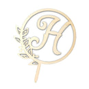 Letter H Initial Wood Cake Topper Wedding Anniversary Birthday Party Decor