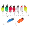 9Pcs 3.2cm 3g Long Cast Fishing Lures Spinner Spoons Hard Bait w/Single Hook