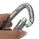 Self-locking Mountaineering Climbing Aluminum Carabiner 24kN -Dark Gray