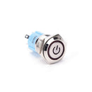 16mm 12V Red LED Power Push Button Switch Aluminum Metal Latching Waterproof  FT