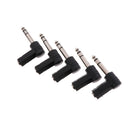 5pc 6.35mm Male Plug to 3.5mm Female Jack MIC Headset Audio Elbows Connector