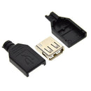 10PCS USB2.0 Type-A Plug 4-pin female Adapter Connector jack&Black Plastic Cover