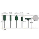 5pcs/set Cylindrical Conical Rubber Grinding Heads Polishing Abrasive Tool
