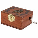 Exquisite Retro Wooden Musical Box Hand Crank Melody Castle in the Sky(phonoN7N4