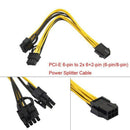 (5-pack) PCI-E 6-pin to 2x 6+2-pin Power Splitter Cable PCIE PCI Express 5X B1B1