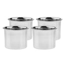 4pcs Bird Feeders Parrot Stainless Steel Cups Container Food Bowl For Macaw