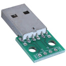 1pcs green metal USB male to DIP2.54mm DIP adapter board