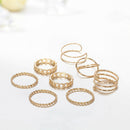 8pcs Multilayer Twist Women Knuckle Rings Women Charming Wedding Jewelry