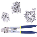 Wire Rope Crimping Tool with 180Pcs 3 Size Aluminum Double Barrel Ferrule C