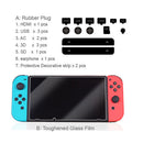 Switch Tempered Glass Screen Film Cover Anti Dust Plugs Set for Console