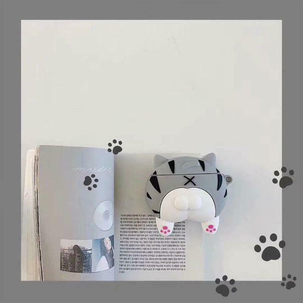 Cute Kitten Pattern Case Silicone Protective Cover for Airpods 1/2 Charging Box