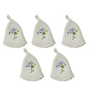 5x Natural Wool Hat Sauna Banya Bath House Head Protect Embroidered Cap