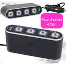 4 Way USB Car Cigarette Lighter Socket Splitter 12V/24V Charger Adapter Tide