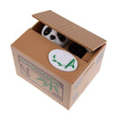 Electric Cat Steal Automated Piggy Bank Money Saving Box Ornament (Panda)