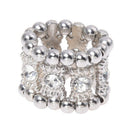 Metal Crystal Rhinestone Stretch Finger Ring 0.79" HOT H8S9