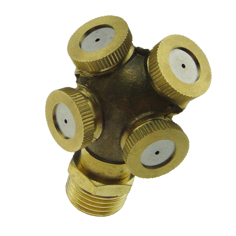 4-Head Brass 1/2" DN15 Garden Watering Agriculture Spray Nozzle Sprinkler