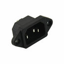 Fasdga 10 Pcs Black 3 Pins IEC320 C14 Inlet Power Plug Socket AC 250V 10A F7M9