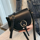 Women'S Semi-Circle Crossbody Bag Solid Color Pu Leather Handbag Ladies Mes I7U7