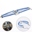 New Retro Infinity Elephant Digit Leather Rope  Wishing Trees Charm Bracelet LJ