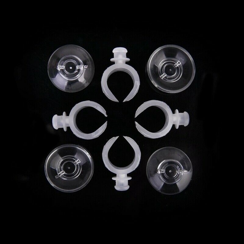 4pcs Suction Cups + 4pcs Clips for Aquarium Water Pipe/Heating Rod/Glass Ai