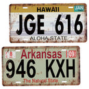 2Pc Retro Bar Garage Wall Decor License Plate Metal Sign JGE 616 E & 946 KXH