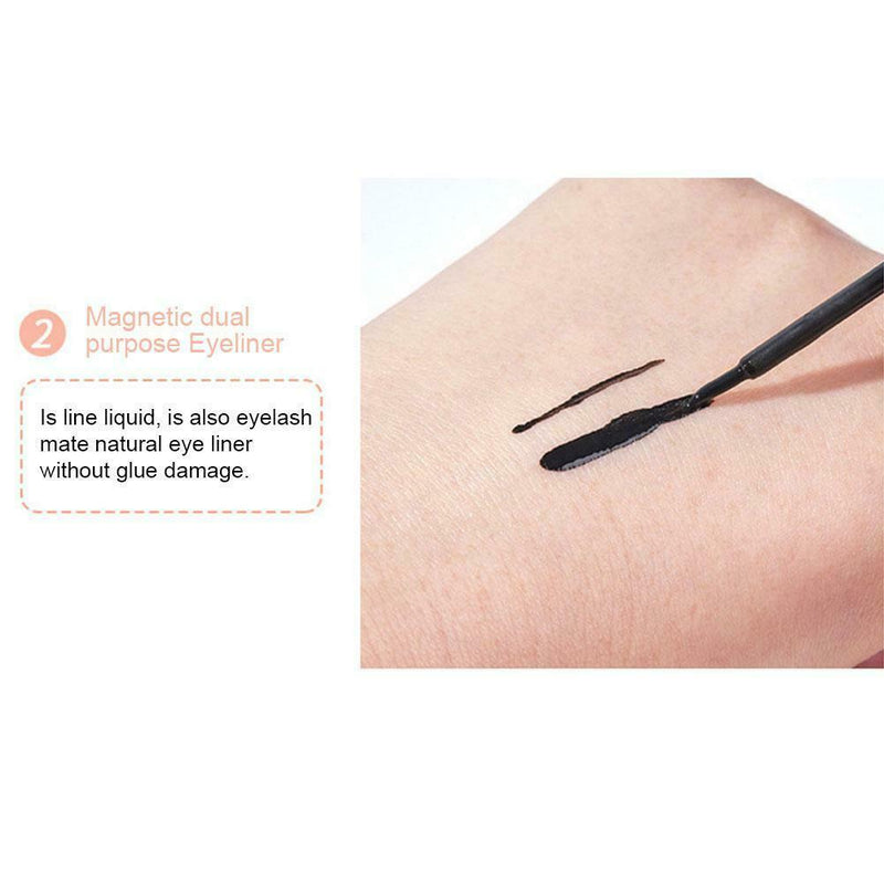 3 Pairs Magnetic False Eyelashes Magnetic Liquid Eyeliner Set Makeup Magnetic